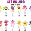 Baby Shark Cartoon Cupcake Toppers - Set of 24 Party Decorations Baby Shark Cartoon Cupcake Toppers - Set of 24 Party Decorations
