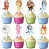 Bluey 24 Pcs Cupcake Toppers - Party Decorations Bluey 24 Pcs Cupcake Toppers - Party Decorations