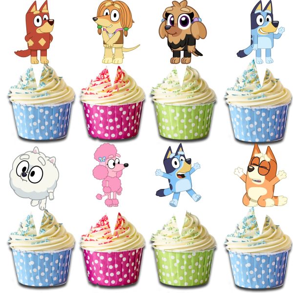 Bluey 24 Pcs Cupcake Toppers - Party Decorations