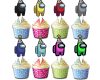 Among Us Cupcake Toppers Among Us Cupcake Toppers