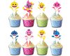 Baby Shark Cartoon Cupcake Toppers - Set of 24 Party Decorations Baby Shark Cartoon Cupcake Toppers - Set of 24 Party Decorations