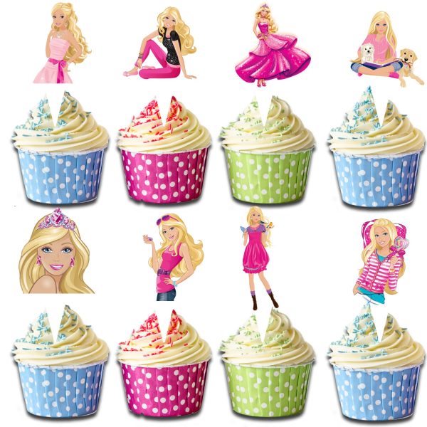 Barbie Cartoon Cupcake Toppers