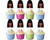 Afro Barbie Cupcake Toppers Afro Barbie Cupcake Toppers