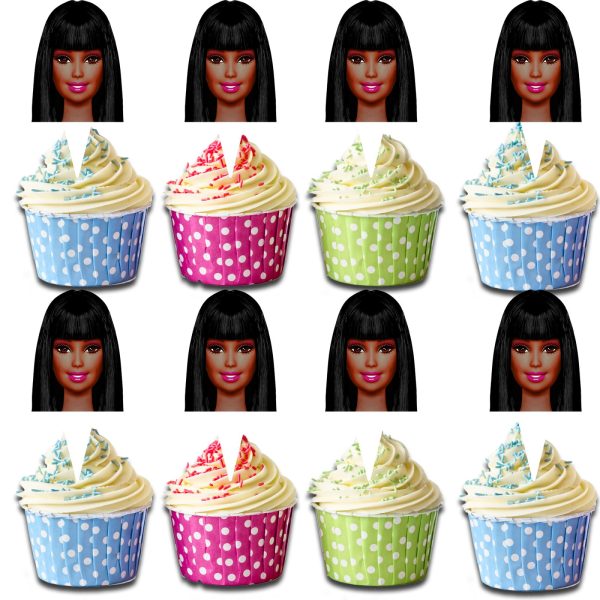 Afro Barbie Cupcake Toppers