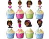 Boss Baby Girl Afro Cupcake Toppers