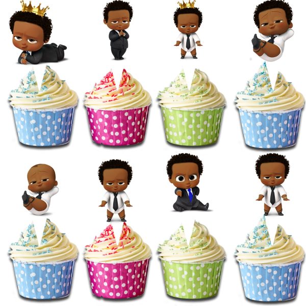 Boss Baby Afro Cartoon Cupcake Toppers
