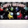 Among Us Birthday Party Backdrop Among Us Birthday Party Backdrop