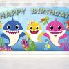 Baby Shark Cartoon Birthday Backdrop Baby Shark Cartoon Birthday Backdrop