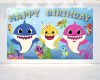 Baby Shark Cartoon Birthday Backdrop Baby Shark Cartoon Birthday Backdrop
