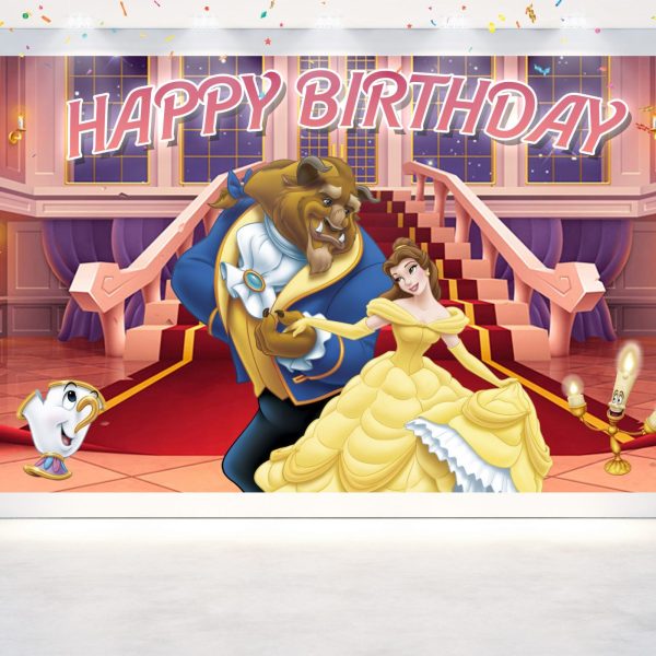 Beauty and the Beast Birthday Backdrop Beauty and the Beast Birthday Backdrop