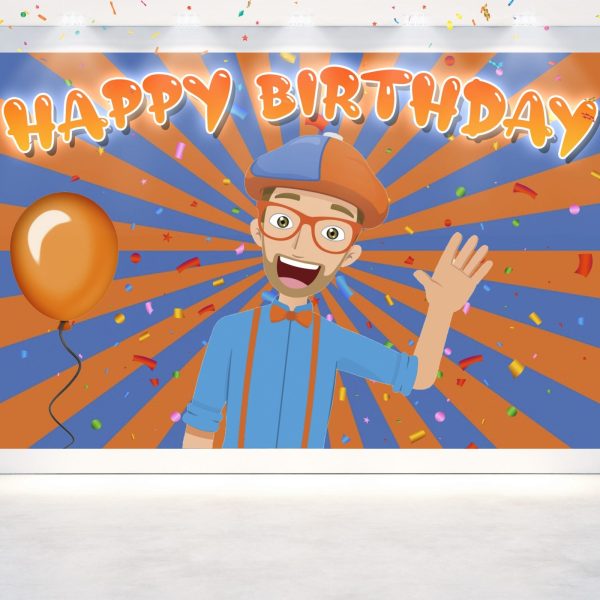 Blippi Birthday Backdrop Blippi Birthday Backdrop