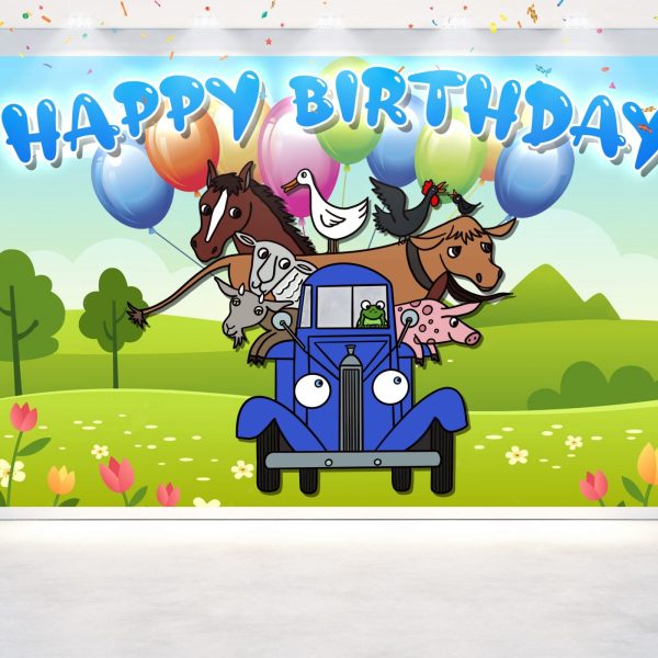 Little Blue Truck Birthday Backdrop Little Blue Truck Birthday Backdrop