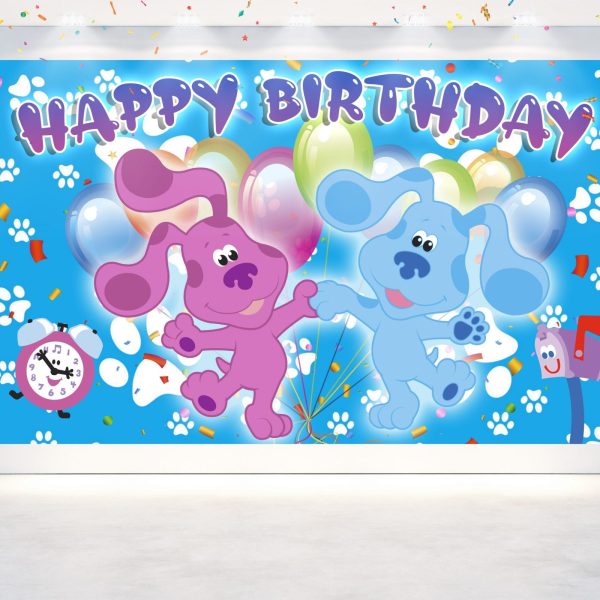 Blue's Clues Birthday Backdrop - 5x3 ft & 7x5 ft - Party Decoration