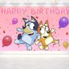 Bluey Dog Pink Birthday Backdrop - Available in 5x3 ft & 7x5 ft Bluey Dog Pink Birthday Backdrop - Available in 5x3 ft & 7x5 ft