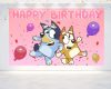 Bluey Dog Pink Birthday Backdrop - Available in 5x3 ft & 7x5 ft Bluey Dog Pink Birthday Backdrop - Available in 5x3 ft & 7x5 ft