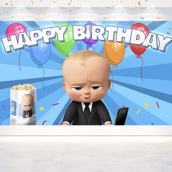 Boss Baby Cartoon Birthday Backdrop Boss Baby Cartoon Birthday Backdrop