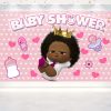 Boss Baby Afro Girl Cartoon Baby Shower Backdrop Boss Baby Afro Girl Cartoon Baby Shower Backdrop