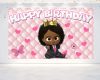 Boss Baby Afro Girl Cartoon Birthday Backdrop Boss Baby Afro Girl Cartoon Birthday Backdrop