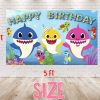 Baby Shark Cartoon Birthday Backdrop Baby Shark Cartoon Birthday Backdrop