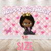 Boss Baby Afro Girl Cartoon Birthday Backdrop Boss Baby Afro Girl Cartoon Birthday Backdrop