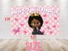 Boss Baby Afro Girl Cartoon Birthday Backdrop Boss Baby Afro Girl Cartoon Birthday Backdrop