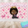 Boss Baby Afro Girl Cartoon Birthday Backdrop Boss Baby Afro Girl Cartoon Birthday Backdrop
