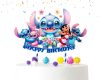 Lilo and Stitch Cake Topper – Happy Birthday Decoration for Kids – Cardstock Topper with Blue Sticks and Glue Dots – 6x8 inch Lilo and Stitch Cake Topper – Happy Birthday Decoration for Kids – Cardstock Topper with Blue Sticks and Glue Dots – 6x8 inch