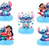 Stitch Party Honeycomb Centerpieces – 5 PCS Table Decorations for Kids Birthday or Baby Shower – Stitch and Lilo Blue Floral Theme Stand-Up Cutouts Stitch Party Honeycomb Centerpieces – 5 PCS Table Decorations for Kids Birthday or Baby Shower – Stitch and Lilo Blue Floral Theme Stand-Up Cutouts