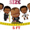 White,Brick,Wall,3d,Background Afro Boss Baby Theme Birthday Banner – 5 Cardstock Cutouts, 5FT Party Garland