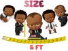 White,Brick,Wall,3d,Background Afro Boss Baby Theme Birthday Banner – 5 Cardstock Cutouts, 5FT Party Garland