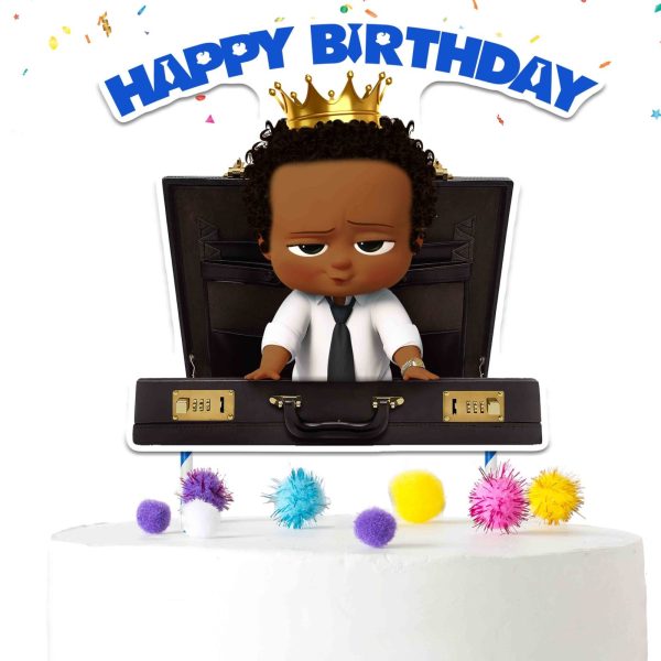 Cake2 Afro Baby Boss Cake Topper – Black Baby Boss Birthday Cake Decoration