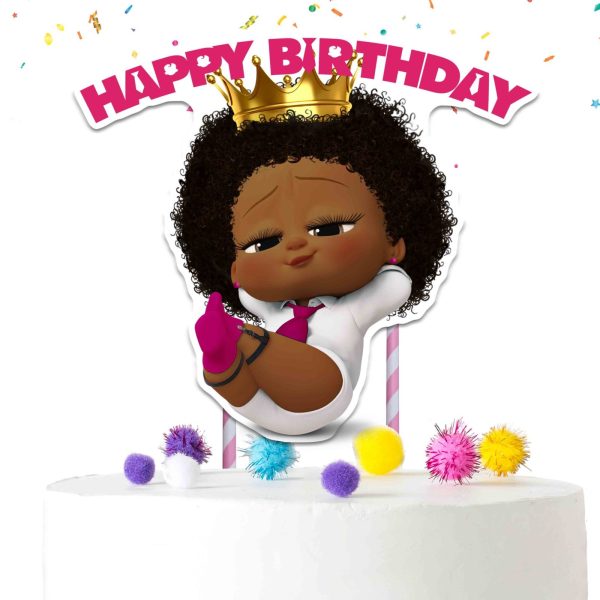 Boss Baby Girl Afro Cake Topper