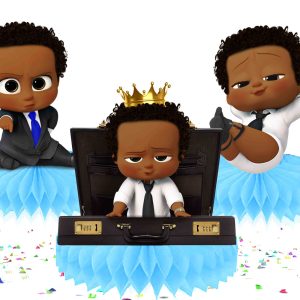Afro Boss Baby Honeycomb Table Centerpieces – 5 PCS Birthday Party Decorations