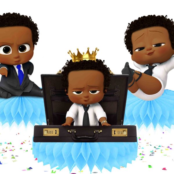 Afro Boss Baby Honeycomb Table Centerpieces – 5 PCS Birthday Party Decorations