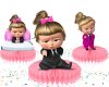Honey3 Boss Baby Girl Honeycomb Centerpieces – 5 Table Decorations