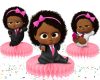 Honey4 Boss Baby Girl Afro Honeycomb Centerpieces