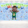 Cocomelon Cody Afro Birthday Backdrop Cocomelon Cody Afro Birthday Backdrop