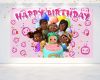Afro Cocomelon Family Birthday Backdrop for Girls Afro Cocomelon Family Birthday Backdrop for Girls