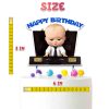 Size The Boss Baby "Happy Birthday" Briefcase Cake Topper