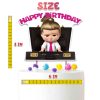 Size3 Boss Baby Girl Cake Topper – Pink Happy Birthday Cake Decoration