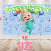 Cocomelon JJ Melon Birthday Backdrop Cocomelon JJ Melon Birthday Backdrop