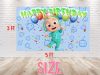 Cocomelon JJ Melon Birthday Backdrop Cocomelon JJ Melon Birthday Backdrop