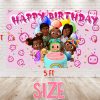 Afro Cocomelon Family Birthday Backdrop for Girls Afro Cocomelon Family Birthday Backdrop for Girls