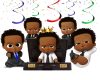 Swirls2 Afro Boss Baby Ceiling Swirl Decorations – 10 Hanging Swirls Party Set