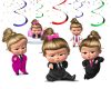 Swirls3 Boss Baby Girl Hanging Swirl Decorations – 10 Cutouts