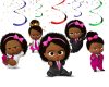 Swirls4 Boss Baby Girl Afro Hanging Swirls