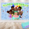 Cocomelon Afro Birthday Backdrop Cocomelon Afro Birthday Backdrop