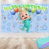 Cocomelon JJ Melon Birthday Backdrop Cocomelon JJ Melon Birthday Backdrop