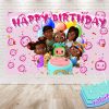 Afro Cocomelon Family Birthday Backdrop for Girls Afro Cocomelon Family Birthday Backdrop for Girls