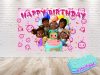 Afro Cocomelon Family Birthday Backdrop for Girls Afro Cocomelon Family Birthday Backdrop for Girls